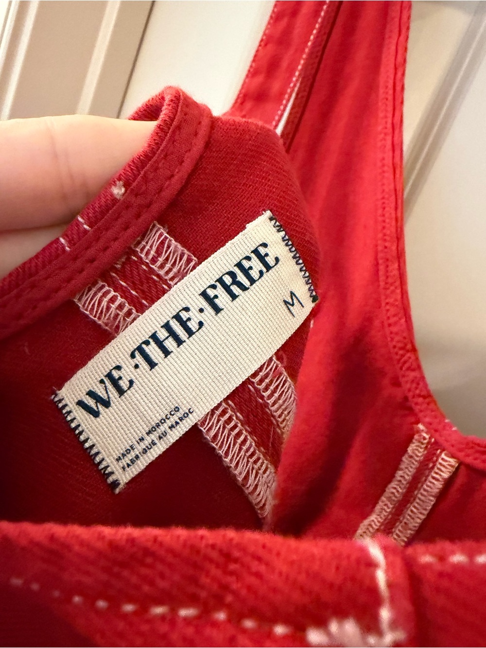 We The Free Heart Eyes Red Denim High Roller Shortall - Picture 4 of 4